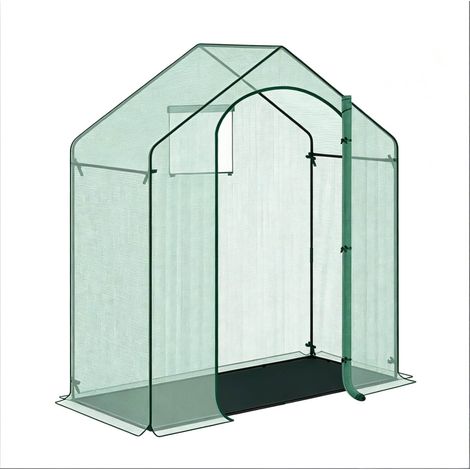 Serre de jardin en PE mesh verte 200x80x200 cm avec porte à fermeture éclair (1/5)