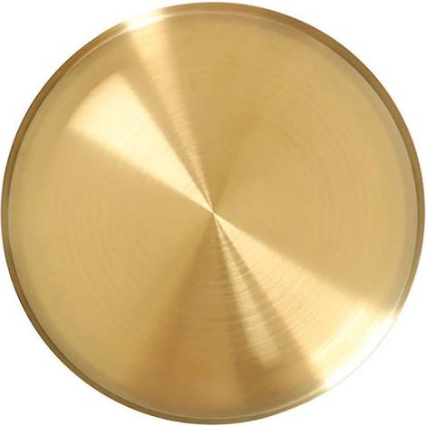 Plateau rond contemporain en laiton doré (1 pièce), plateau de rangement décoratif en métal pour maison moderne, bijoux, maquillage, articles de toilette, ustensiles de cuisine (1/5)