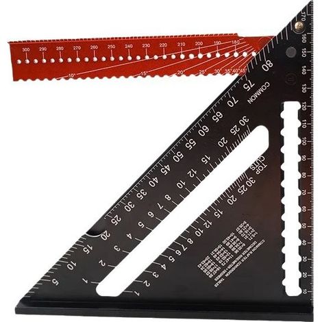 Carpenter's Square, Metal/Aluminum, Folding Triangle Ruler, Combination Square, 310mm, Multifunctional Triangle Square, Angle Ruler, Protractor, 45-90 Degrees / Carpentry Tools / Tools (1/5)