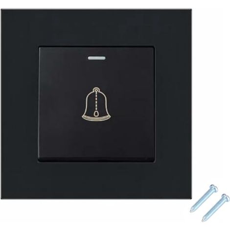 Door Bell Tempered Glass Panel Doorbell 220250V Push Button Glass Panel Door Bell Switch for Home Hotel (1/5)