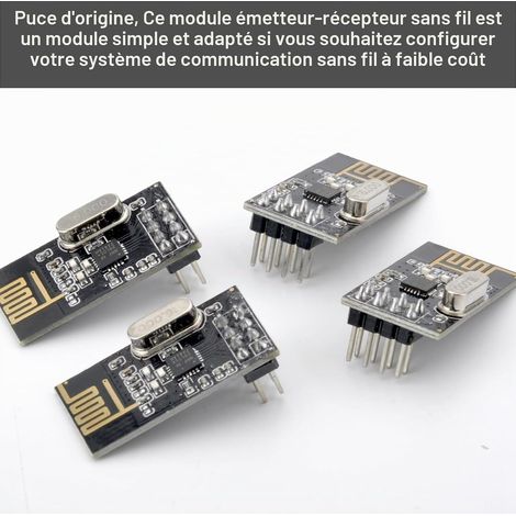 4pcs NRF24l01+ 2.4g Wireless Transceiver Module, Emetteur-Recepteur sans Fil WiFi RéCepteur, RF RéCepteur Module, Radio Transceiver Module Compatible avec Arduino Et Raspberry Piy (1/5)