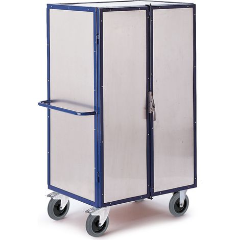 Rollcart Aluminiumschrankwagen mit 4 Etagenböden 1185x805mm 2 Türen und Zylinderschloss