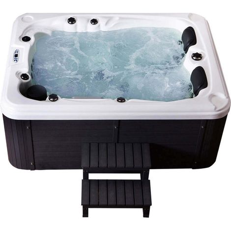 Home Deluxe – Jacuzzi extérieur 3 places – 51 jets de massage réglables – Couverture thermique isolante – Dimensions 210 x 155 x 83 cm – Éclairage LED