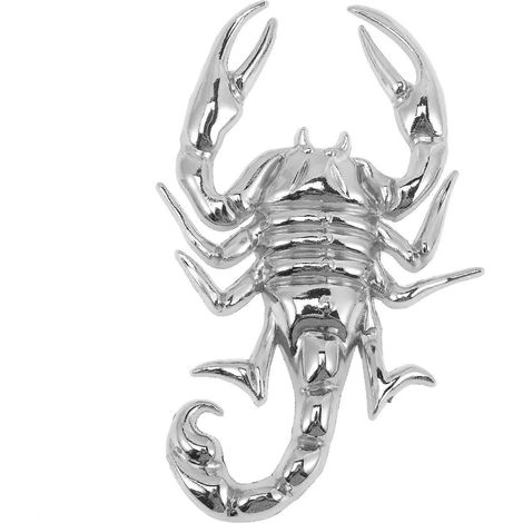 Lot de 2 autocollants décoratifs pour camion ou voiture, motif scorpion, autocollants métalliques pour vitre de voiture.-7.8x5cm-Silver (1/5)