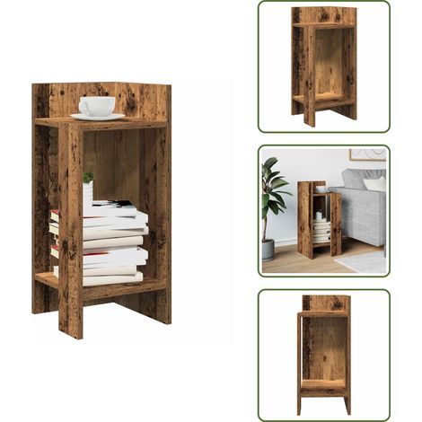 vidaXL Mesa auxiliar con estante envejecida 25,5x27x60 cm (1/5)