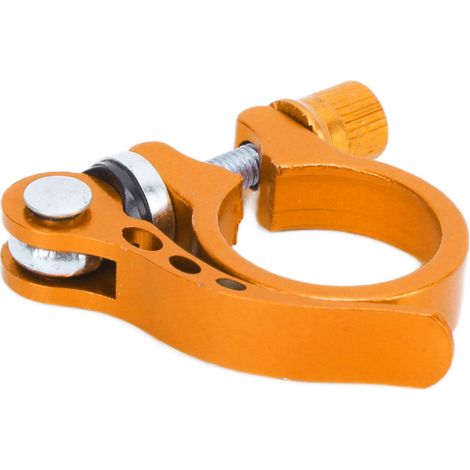 Schnellspann-Sattelklemme aus Aluminiumlegierung für Mountainbike-Sattelrohr, 3 cm, gold (1/5)