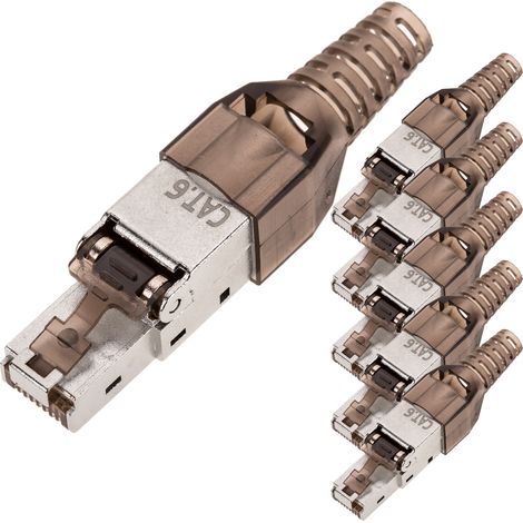BeMatik - Connecteur FTP Cat.6 RJ45 mâle sertissage automatique pack 6 unités (1/5)