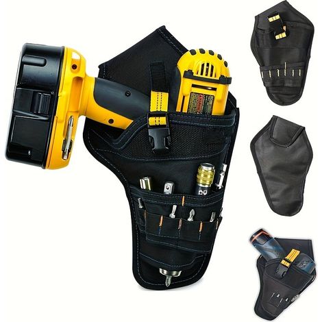 Ceinture Taille Portable Électricien Outil Pochette De Rangement D'outils À Main Holster Pour Perceuse visseuse Impact (1/5)