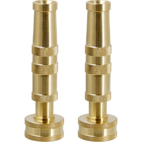 Lance d'arrosage en laiton, lance réglable par rotation en laiton robuste, lot de 2 (4 po) (1/4)