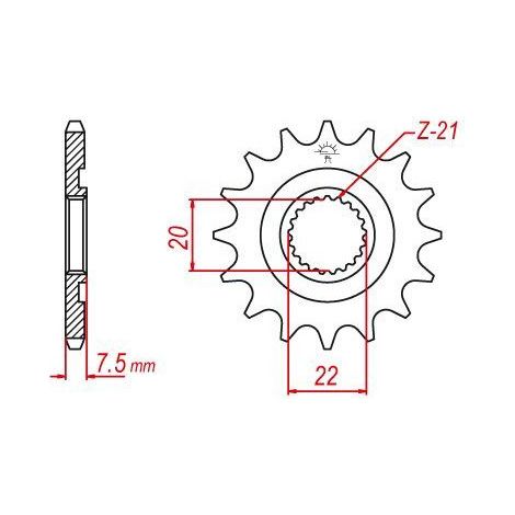 Pignon TT Lightweight Honda - 520 - 12 Dents - Made in Germany (1/2)