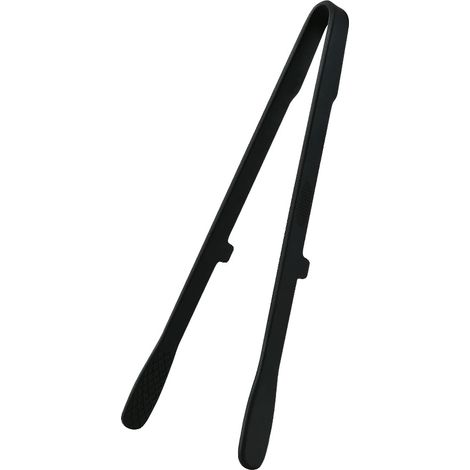 Pinzas para alimentos, mango antideslizante, resistentes al calor, negras. (1/2)