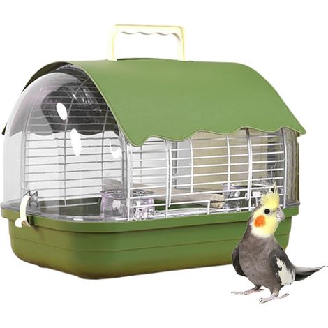 1 Cage De Voyage Pour Oiseaux, Structure Transparente, Bac Amovible, Pour Perruches Et Canaris, Intérieur Et Extérieur (1/5)