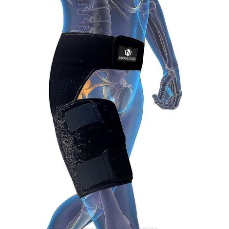 Support de hanche pour soulager la sciatique, manchon de compression pour la cuisse, ceinture sacro-iliaque ajustable pour l'articulation sacro-iliaque, le nerf sciatique, prothèse de hanche, fléchiss (1/5)