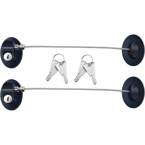 Set di 3 serrature per porta del frigorifero, serratura adesiva resistente per porta del congelatore, serratura per cassetto (1/4)