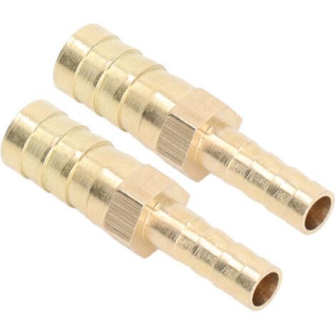 Raccord de réduction laiton pour tuyau, 10mm (3/8") vers 6mm (1/4"), lot de 2 pièces (1/4)