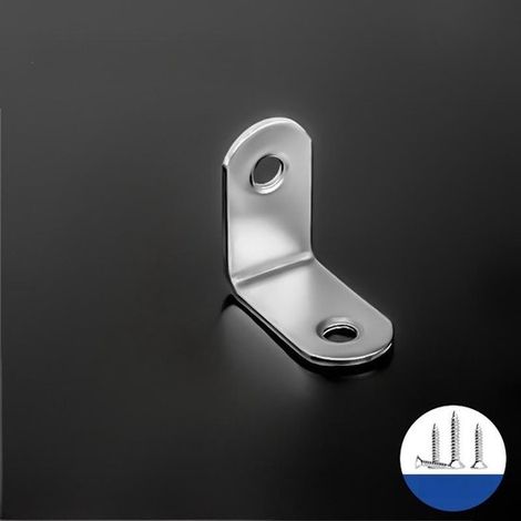 28 équerres de fixation en L, équerres métalliques, équerres en acier inoxydable pour la fixation et la réparation de meubles, 30 x 30 x 16 mm (1/5)