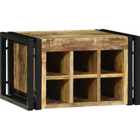 Étagère à vin 2 pcs 46 x 35 x 27,5 cm Bois de mangue massif (1/5)