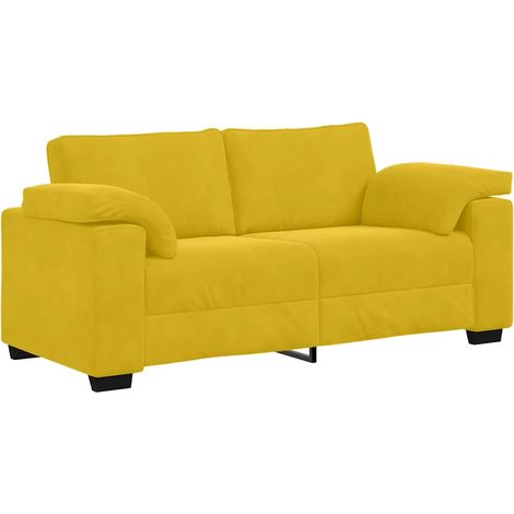 Divano Sofa Divanetto Giallo 180x77x82 cm in Velluto (1/5)