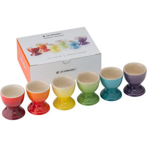 Coquetiers unis (lot de 6), avec base, boîte à œufs colorée, accessoires de petit-déjeuner, céramique, support à œufs (1/5)