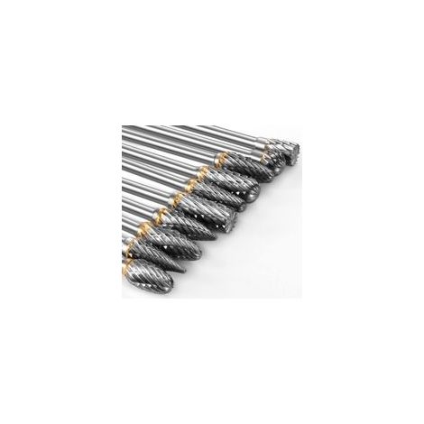 Dieses Hartmetallfeilenset enthält 10 Schleifbohrer und kann zum Schneiden, Schleifen von Metallen und Gravieren verwendet werden. - Crezuo
