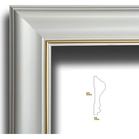 Cornice Bugna Preassemblata per Boiserie in polimeri linea GOLD (filo oro) bianco Avorio 9010 varie dimensioni-50X50cm (1/2)