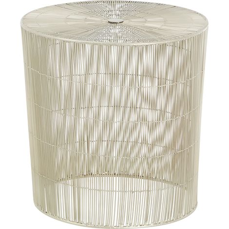 Interiors by Premier Silver Large Cage Round Table, Iron Strips Coffee Table, Durable End Side Table for Indoor, Outdoor Spaces (1/5)