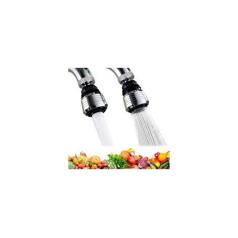 2 Pièces Embout Robinet Cuisine Aérateur de Robinet 360°Pivotant Tête de Robinet de Cuisine 2 Modes Mousseur de Robinet de Cuisine avec Adaptateurs de Buse pour Cuisine, Salle de Bain