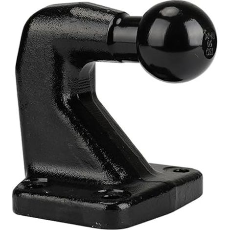 Plaque de Fixation pour Attelage Remorque avec Boule, Capacité de Charge 3500 kg / 250 kg (25 kN / 2.5 kN), pour Chevalet de Remorque avec Écartement des Trous 83 mm x 56 mm, Noir (1/5)