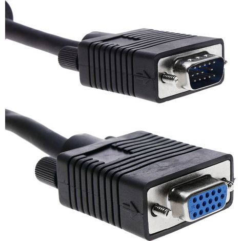 1 câble VGA HD15 mâle-femelle, 15 m, double blindage, conforme UL2919, transmission stable jusqu’à 30 m