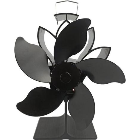 Ventilateur à poêle alimenté par la chaleur, avec 5 lames pour cheminée / poêle à bois. (1/3)