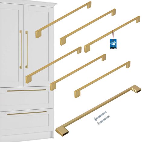 Maniglia per mobili da cucina KOTARBAU® Classica Moderna Oblunga Lunga Oro Opaco Interasse 358 MM 320 MM Set di 6