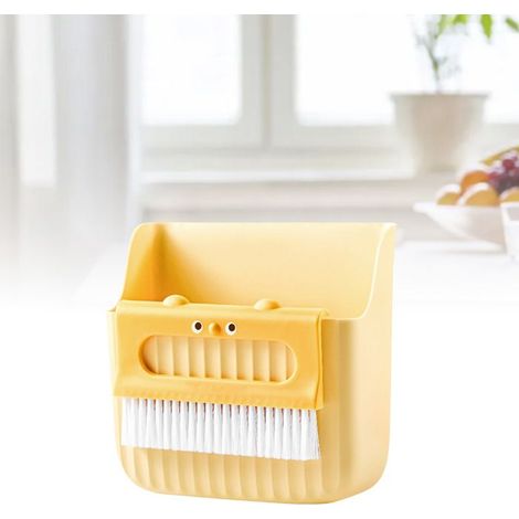 BelleRise - Mini balai table – Mini balai et pelle jaune – Portable et mignon – pour bureau et clavier (1/5)