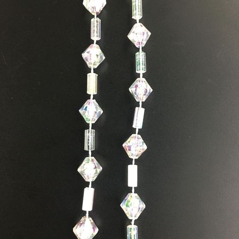 Guirlande en perles plastique multicolore, forme carrée et pilier, 43.4m par kg, décoration de pendentif pour mariage et fête, accessoire en cordon de perles. (1/5)