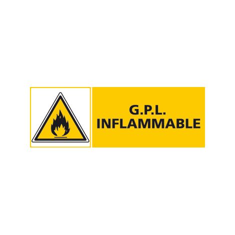 Panneau G.P.L INFLAMMABLE (C0405) - Adhésif - 210 x 75 mm
