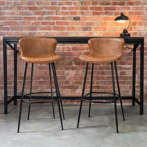 Tabouret de bar marron en similicuir 45 x 49 x 94,6 cm (1/5)
