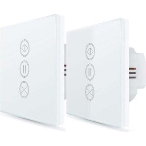２x Interrupteur Volet Roulant Connecté, Ouverture Réglable, Commutateur Rideau Stores WiFi, Compatible avec Alexa Google Home pour Commande Vocale, Minuterie Intelligent Moteur Mural