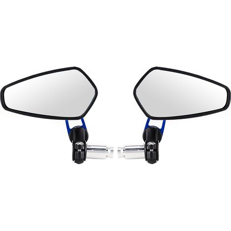 2 Stück Motorrad CNC Griff Aluminium Plane Rückspiegel Seitenreflektor Zubehör Blau (1/5)