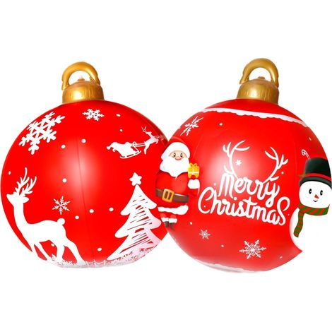 Boule De Noel Gonflable - 60 Cm Diametre - Pour Decoration Interieure Et Exterieure - Lot De 2 (1/5)