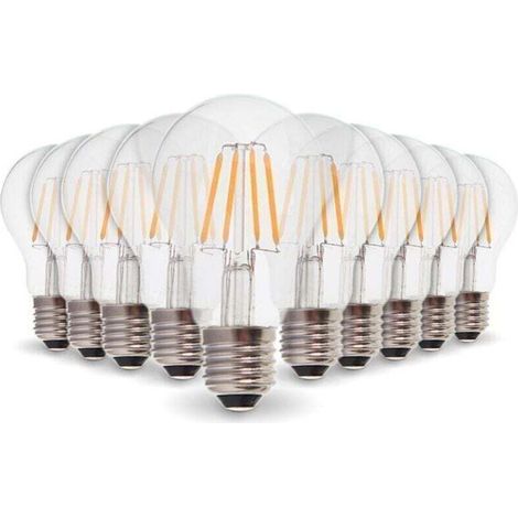 Pack de de 10 Lampe LEDs LED E27 , XU,4W Filament eq. 40W blanc chaud 2700K, produit de haute qualité, longue durée de vie, économe en énergie, sans UV, conforme à CE/RoHS - KZQ (1/4)