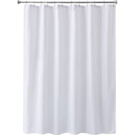 Rideau de Douche Blanc imperméable et Anti-moisissure Rideaux de Salle de Bain avec œillets et Crochets Anti-Rouille 80X180CM (Blanc) (1/5)