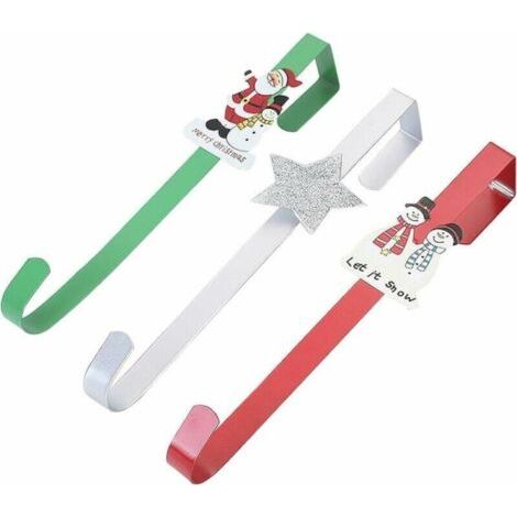 BUNTHAUS Lot de 3 cintres métalliques pour couronnes de Noël, pour décorations de sapin de Noël, portes, murs, maison, bureau (1/4)