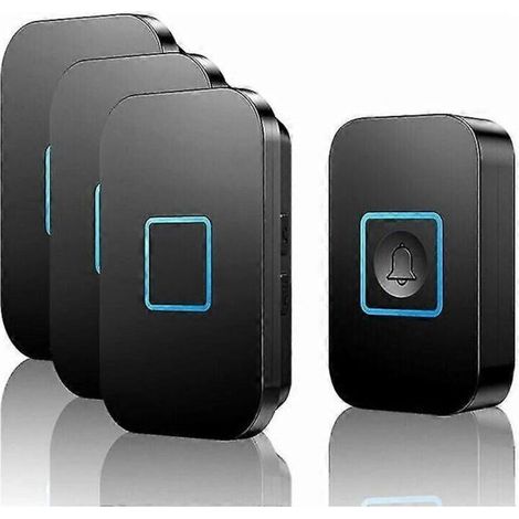 Sonnette sans fil étanche - Portée efficace de 300 mètres - 2 récepteurs - 1 bouton - 60 sonneries (1/3)