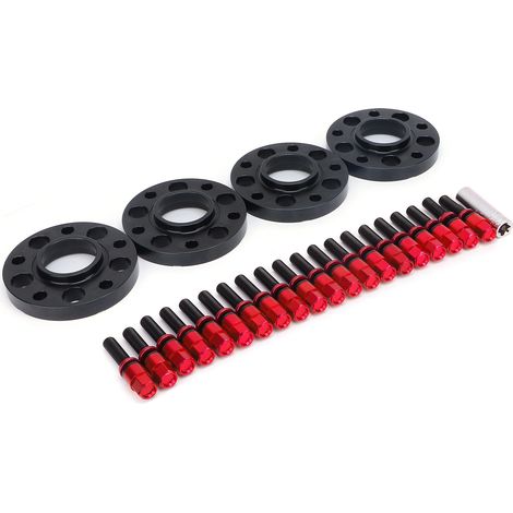 Kit de 4 entretoises de roue de 20 mm à centrage sur moyeu, de remplacement pour BMW Série 3 F30, F32, F33 et F80 (rouge). (1/5)