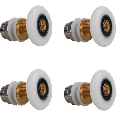 Lot de 4 roulettes de rechange pour porte coulissante, compatibles avec la plupart des douches, cabines de douche et hammams. (1/5)