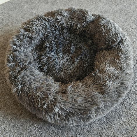 Extra großes, rundes Hunde-/Katzenbett (60 cm Durchmesser) – wasserdichtes Oxford-Gewebe – für Zuhause – 60 x 60 cm – grau (1/5)