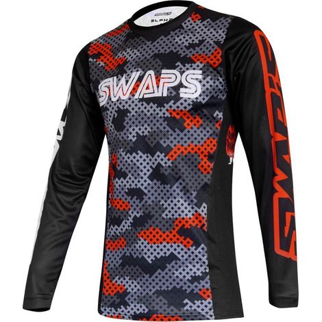 T-shirt maillot swaps camo kid rouge pour moto cross enduro (1/2)