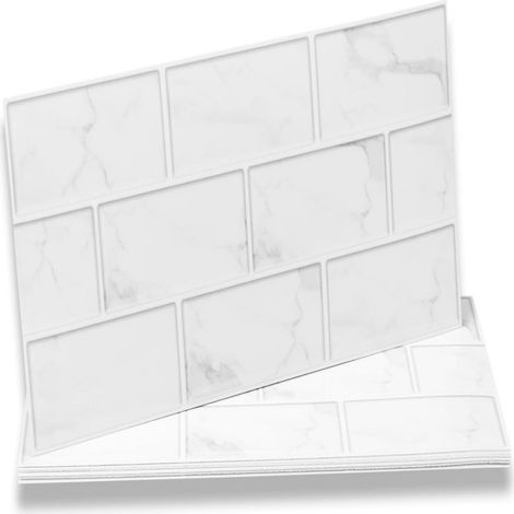 Sticker Carrelage - 30x15 cm - Imperméable Résistant Chaleur Huile Rayures - Pour Crédence Cuisine Salle De Bain - Lot De 12 Pièces