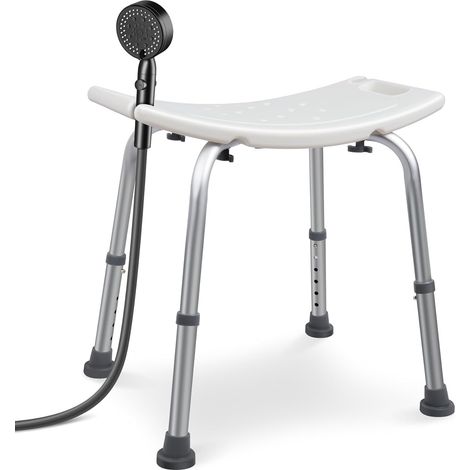 Tabouret de Douche Hauteur Réglable 38 à 52 cm Siège de Douche Ergonomique avec Pieds Antidérapants pour Personnes Âgées Chaise (1/5)