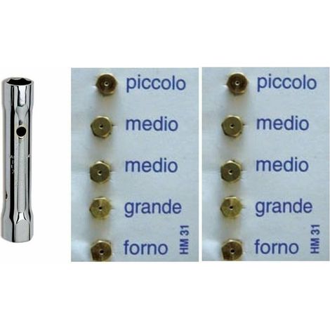10 UGELLI  UNIVERSALI   A GAS BOMBOLA GPL CUCINE GAS + CHIAVE A TUBO 6 / 7   2 MEDI (1/2)