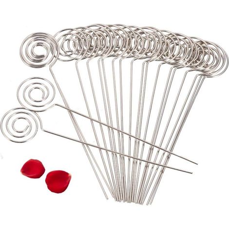 50 Pièces Porte Photo, Support de Carte de Visite de Bureau, Mémo Clip en Métal Porte-Cartes de Table Support Photo Papier Porte-Notes Autonome Numéro de Bureau DIY (Forme Ronde) (1/5)
